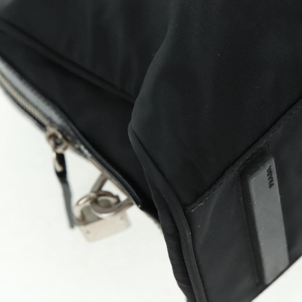 PRADA Hand Bag Nylon Leather Black Silver Auth ep12566 - Picture 8 of 16